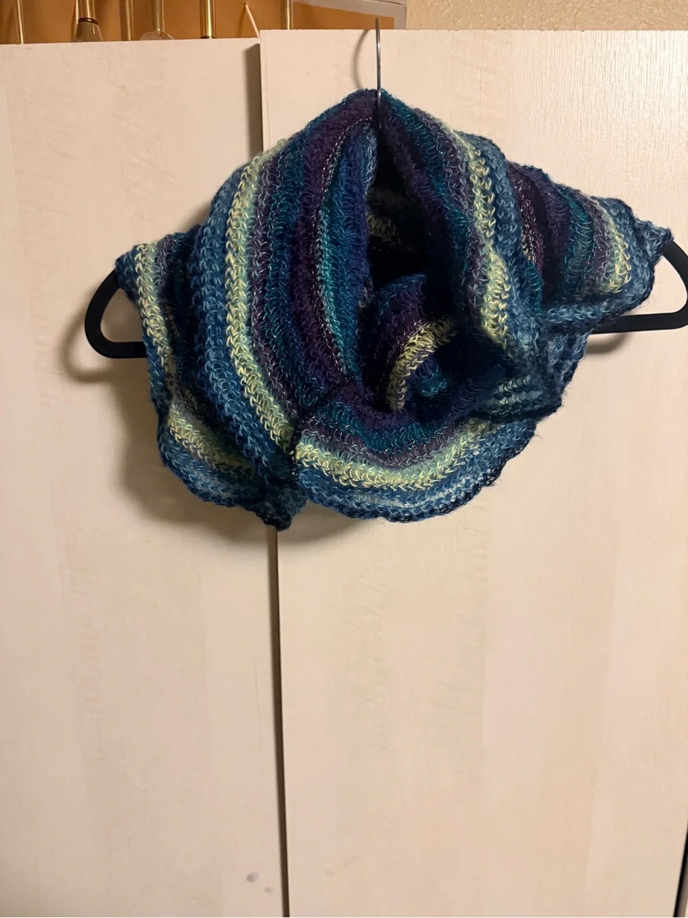 west loop Multicolor Blue and Teal Striped Scarf